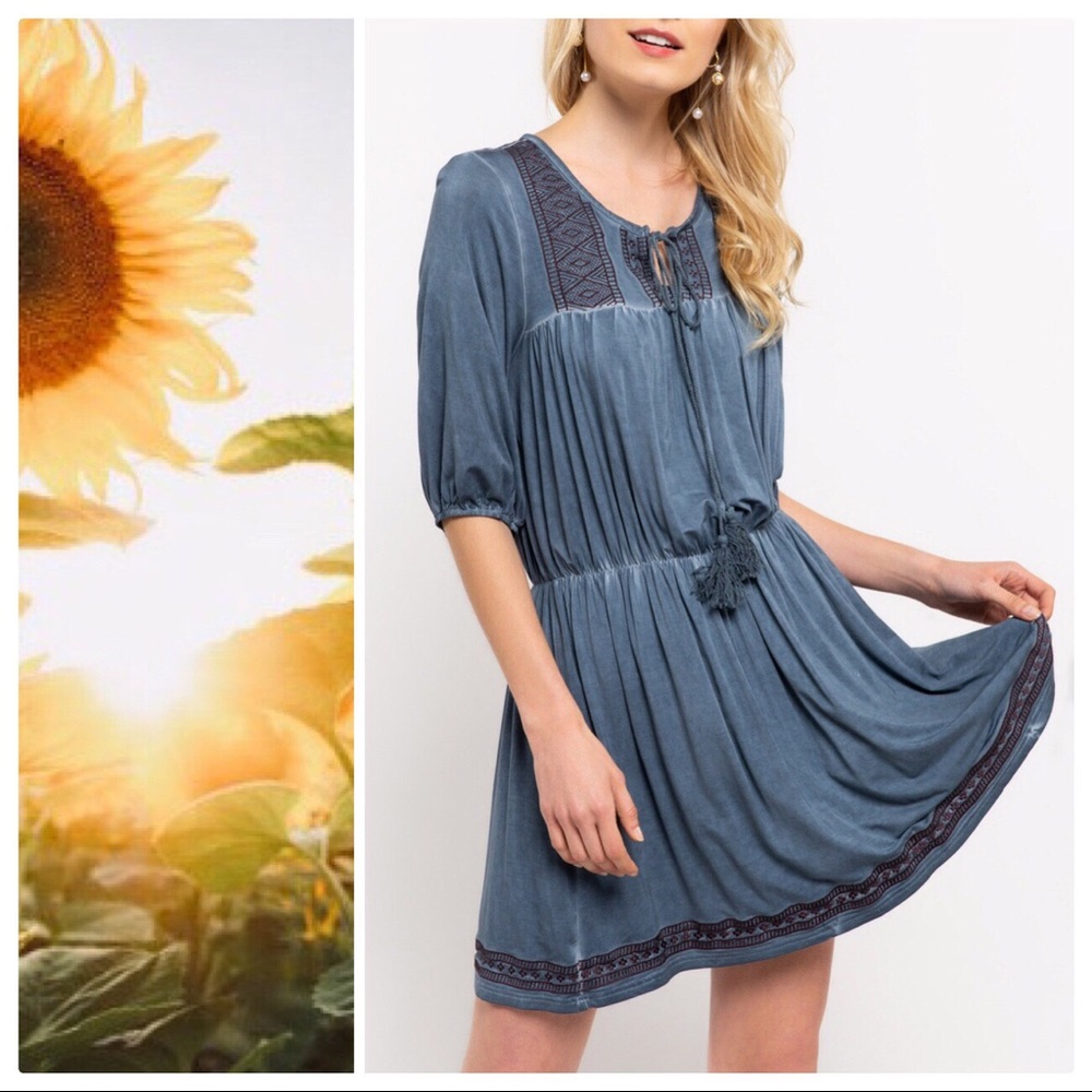 POL Softest Meadow Mineral Wash Dress - Picture 5 of 8